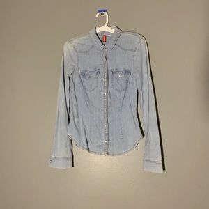 Denim long sleeve top
